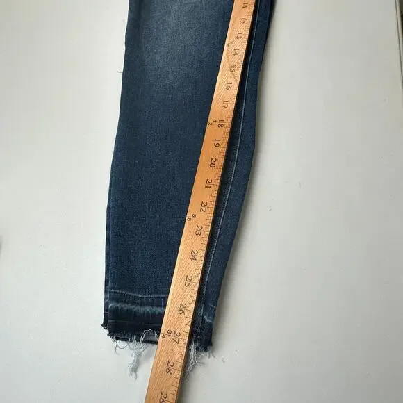 Spanx Jeans Womens Extra Large Blue Pullon Stretch Skinny Ankle Raw Hem Slimming - Picture 12 of 14